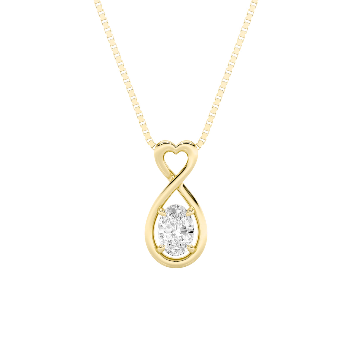 Oval Shaped Lab Grown Diamond Fancy Solitaire Pendant