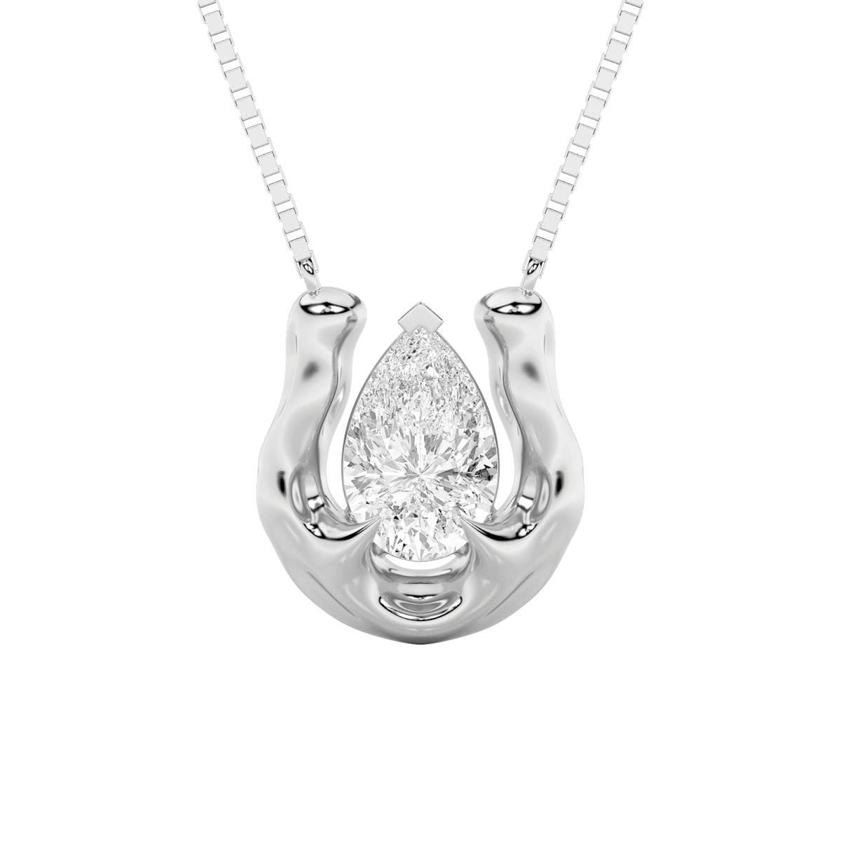 Pear Shaped Lab Grown Diamond Necklace