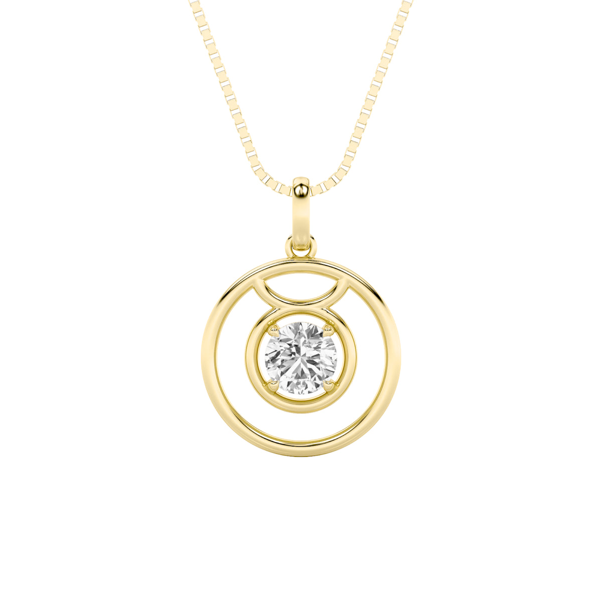 Round Shaped Lab Grown Diamond Zodiac Pendant