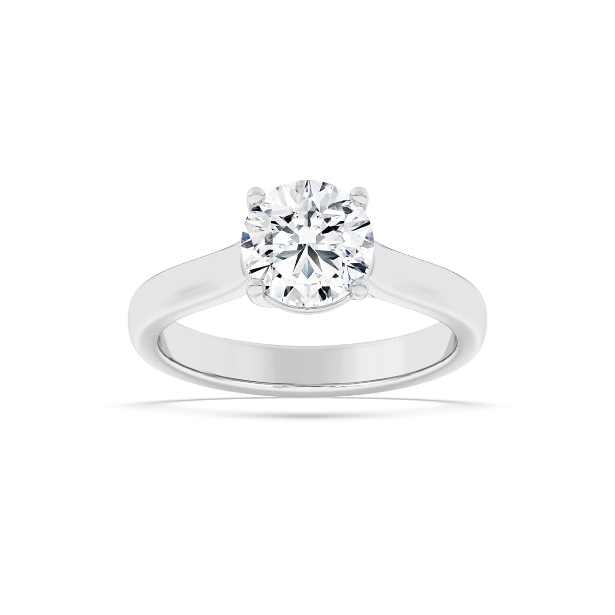 Lab Grown Diamond Plain Cathedral Trellis Shank Solitaire Engagement Ring