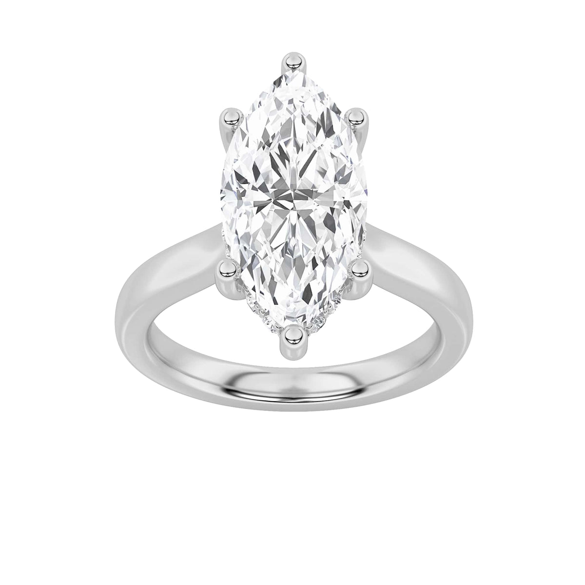 Lab Grown Diamond Classic Cathedral Shank Engagement Ring
