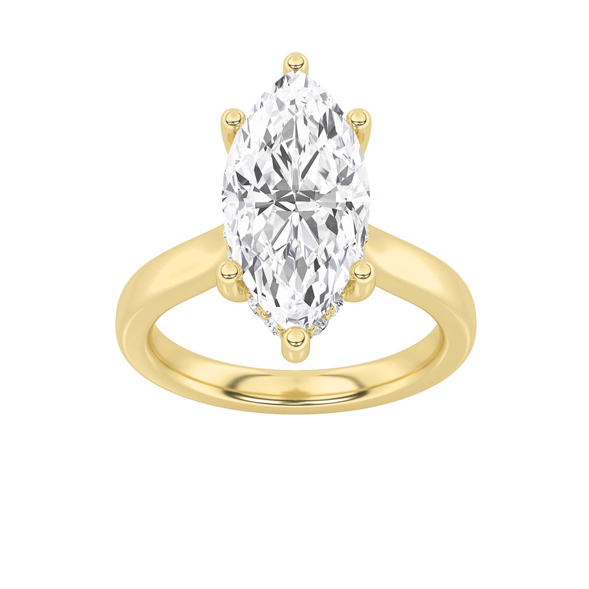 Lab Grown Diamond Classic Cathedral Shank Engagement Ring