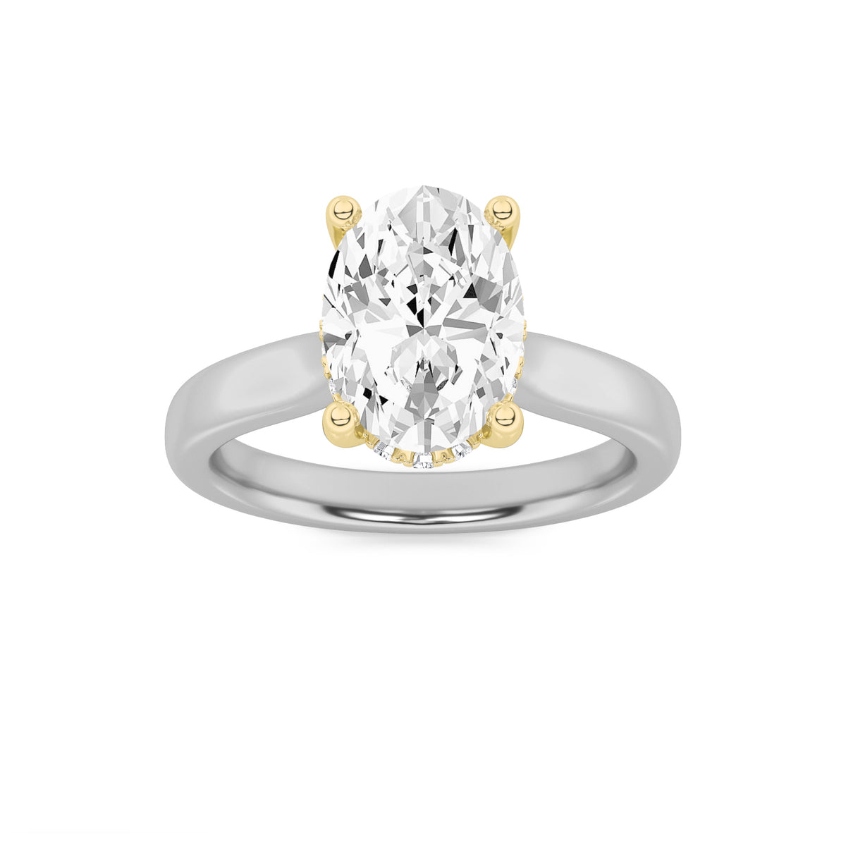Lab Grown Diamond Classic Cathedral Shank Engagement Ring
