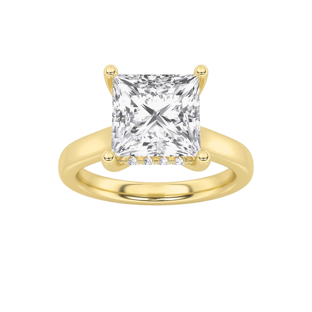 Lab Grown Diamond Classic Cathedral Shank Engagement Ring