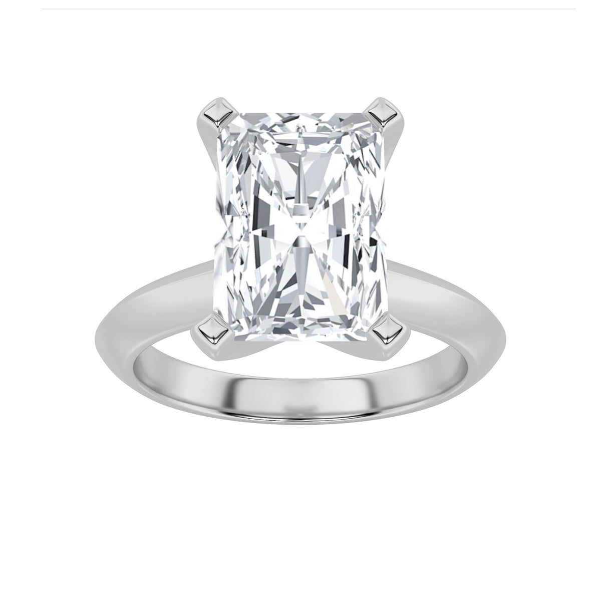 Lab Grown Diamond Knife Edge Shank Solitaire Engagement Ring
