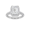 Lab Grown Diamond Halo Accented Engagement Ring