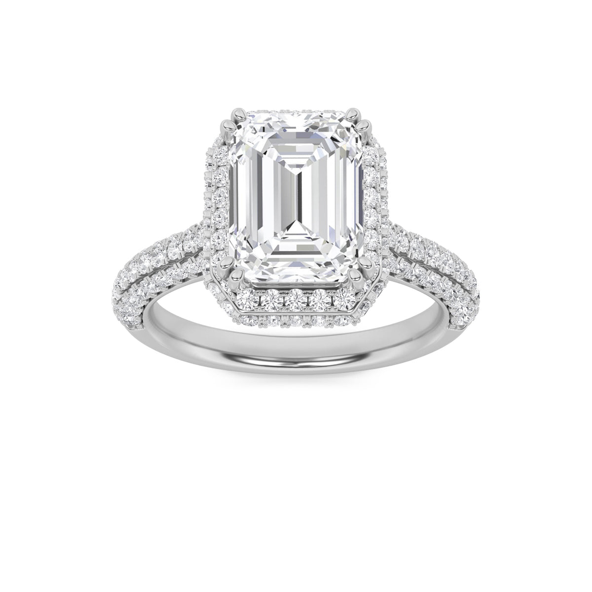 Lab Grown Diamond Halo Accented Engagement Ring