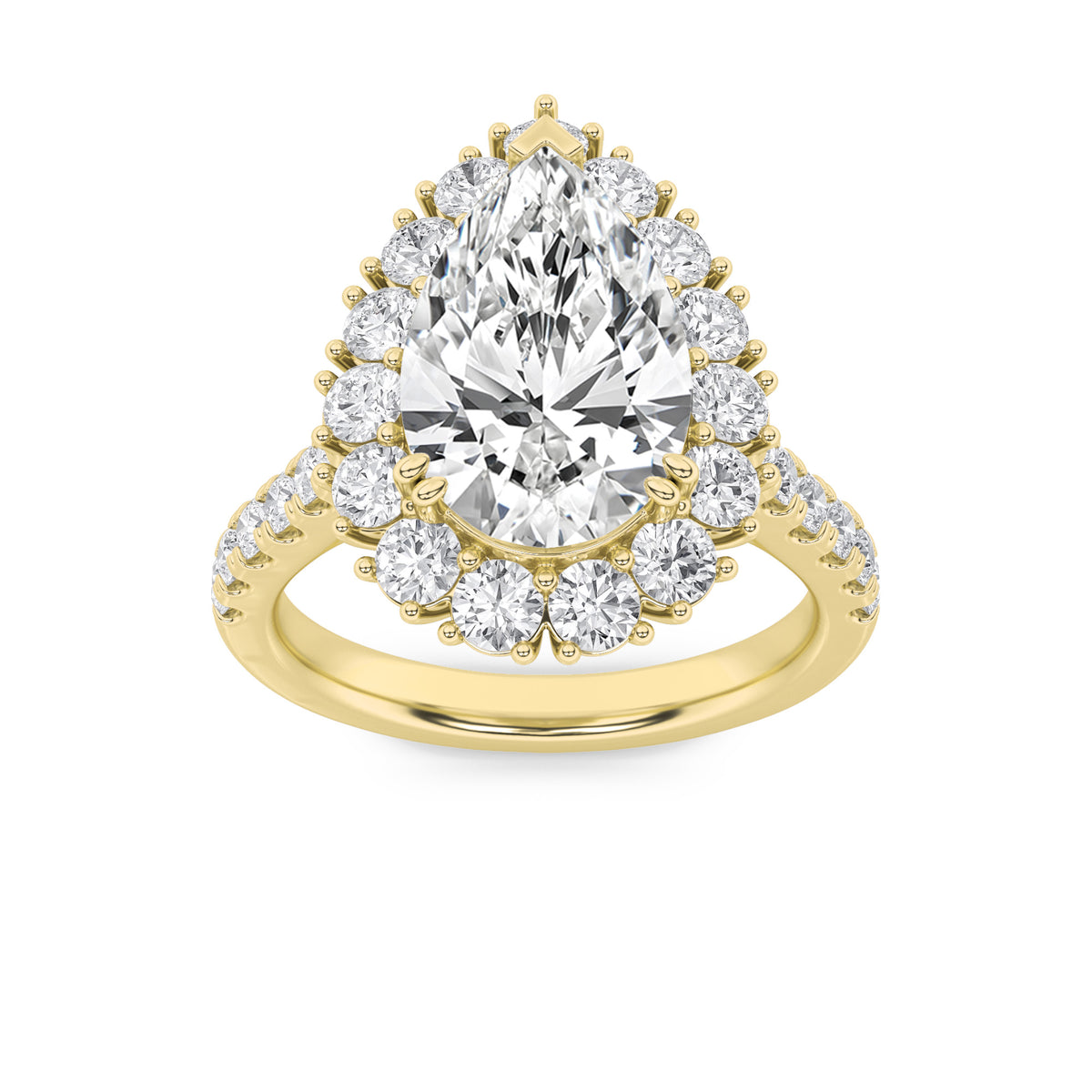 Pear Shaped Lab Grown Diamond Bold Classic Engagement Ring