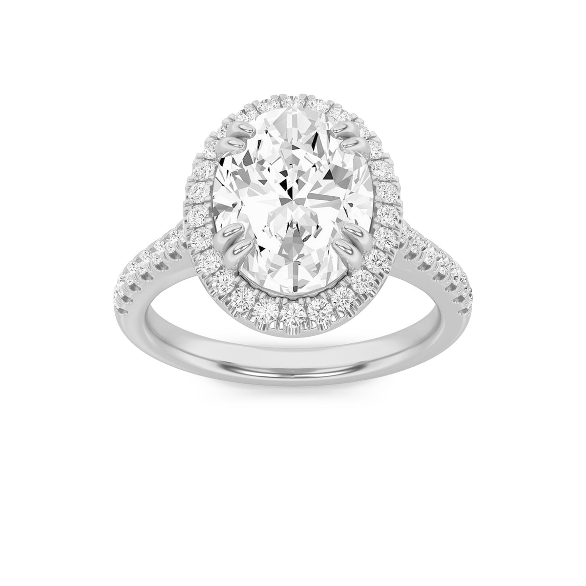 Lab Grown Diamond Halo Accented Engagement Ring