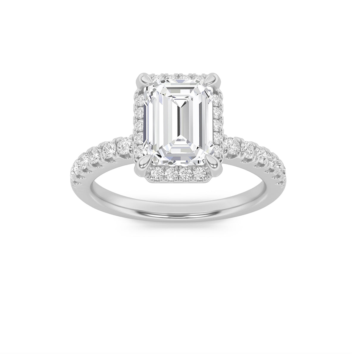 Lab Grown Diamond Halo Accented Engagement Ring