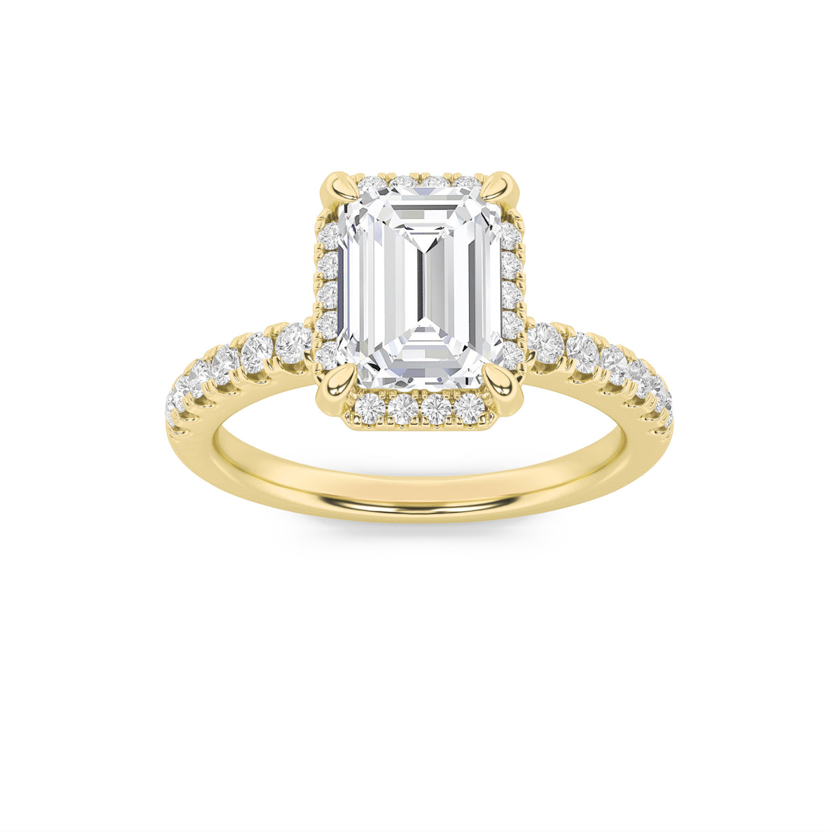 Lab Grown Diamond Halo Accented Engagement Ring