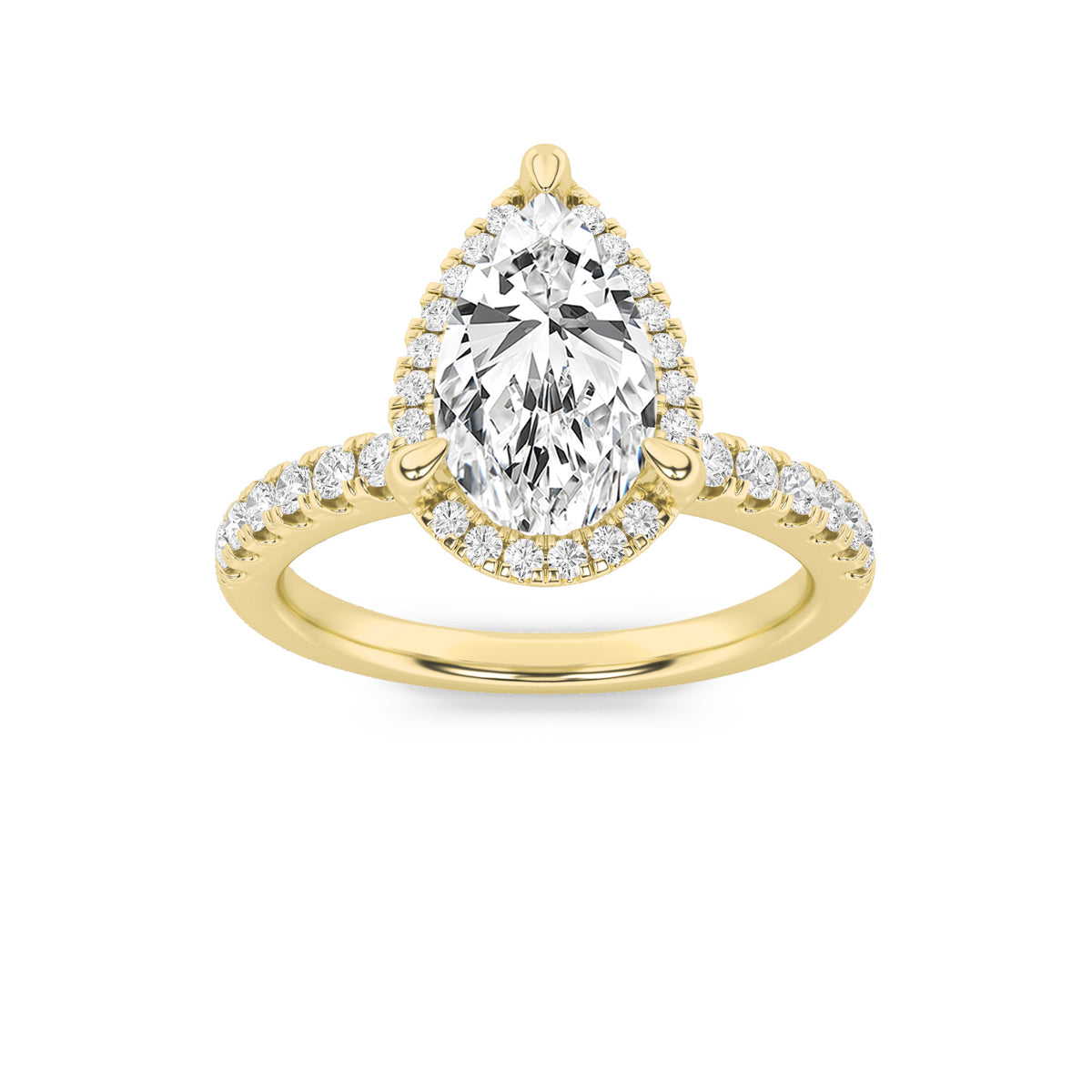 Lab Grown Diamond Halo Accented Engagement Ring