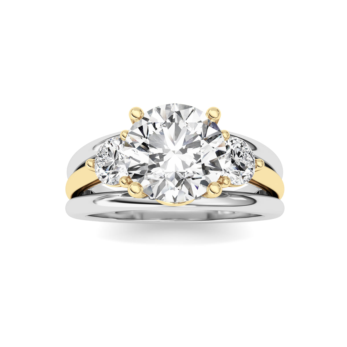 Oval Shaped Lab Grown Diamond Two Tone Solitaire Engagement Ring