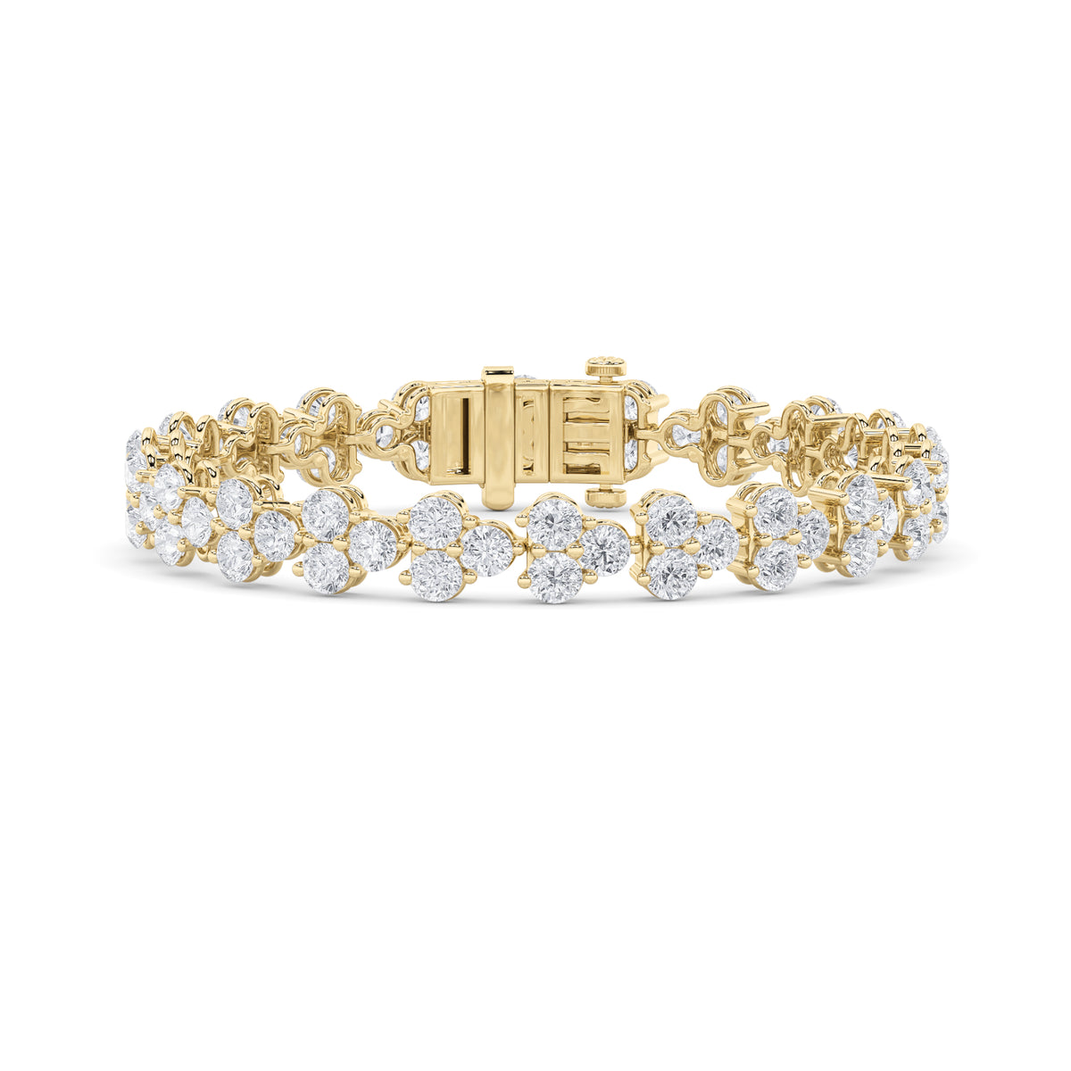 Round Shaped Lab Grown Diamond Cluster Bracelet