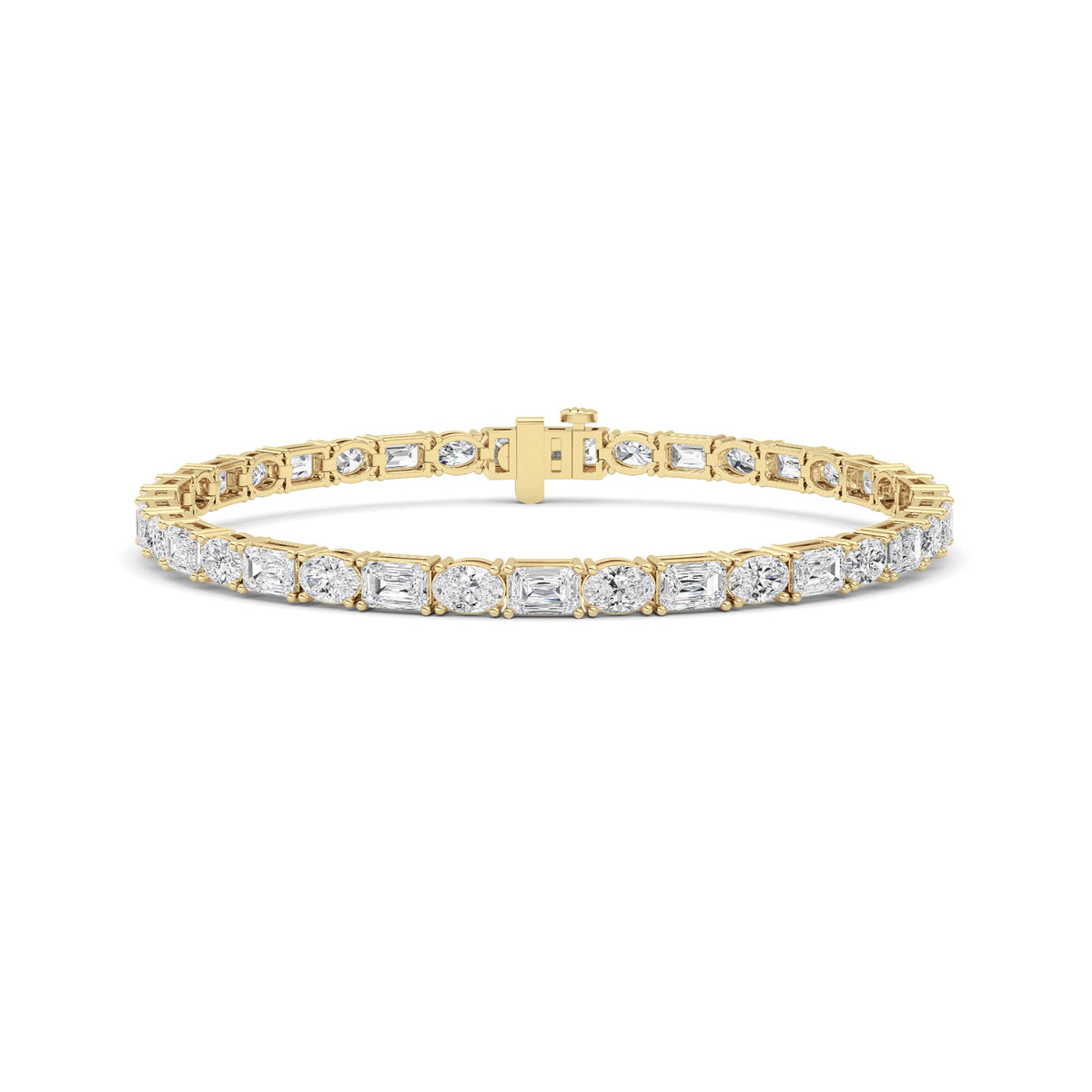 Emerald And Round Lab Grown Diamond (F/VS ) Bracelet
