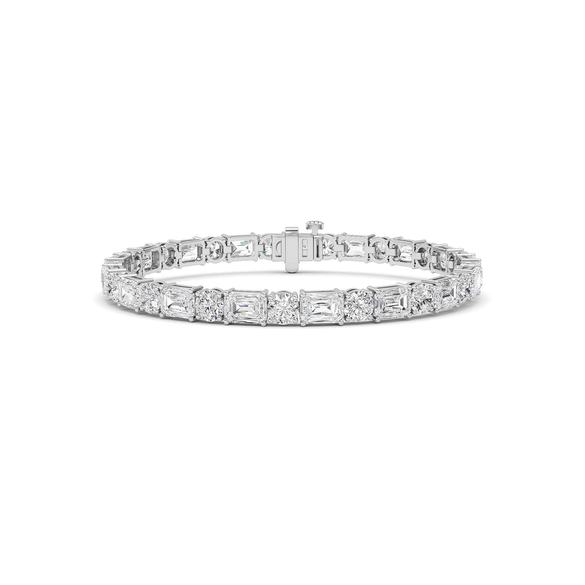 Emerald And Round Lab Grown Diamond (F/VS ) Bracelet