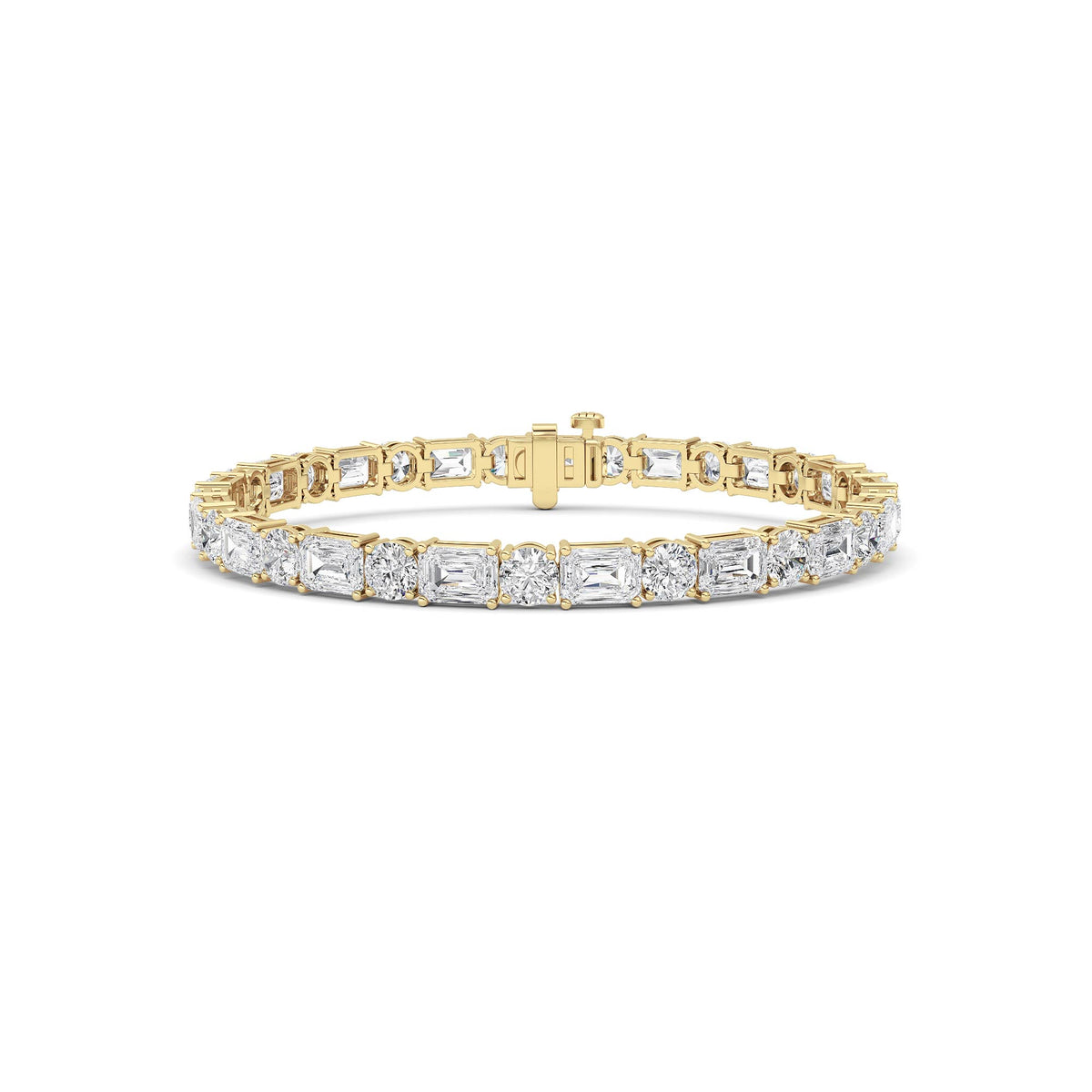 Emerald And Round Lab Grown Diamond (F/VS ) Bracelet