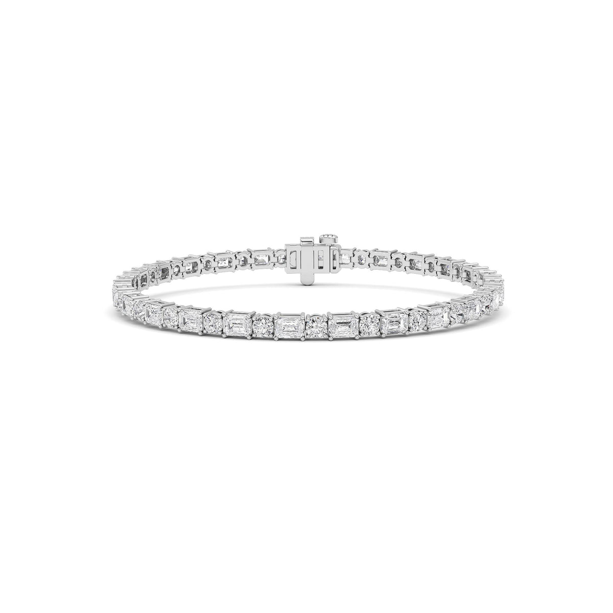 Emerald And Round Lab Grown Diamond (F/VS ) Bracelet