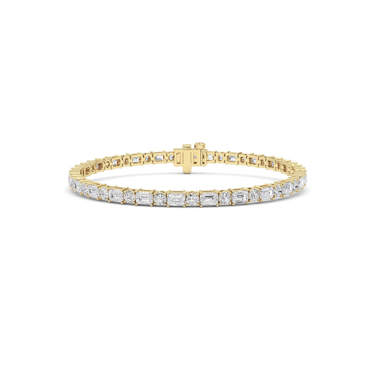 Emerald And Round Lab Grown Diamond (F/VS ) Bracelet