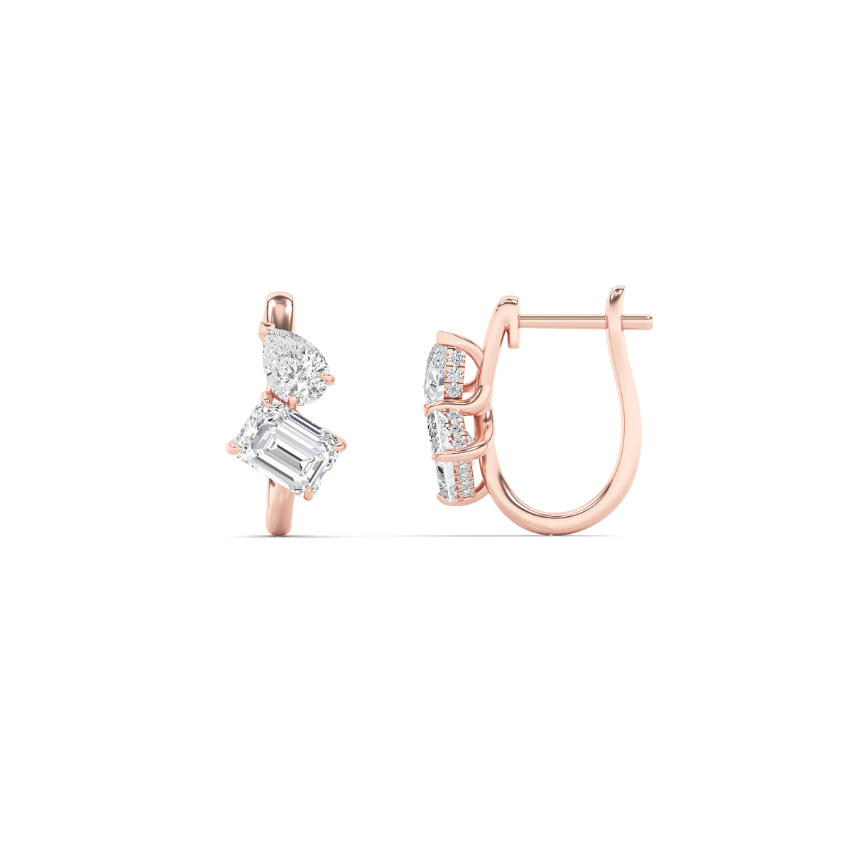 Mixed Shaped Lab Grown Diamond Toi et Moi Fashion Earrings
