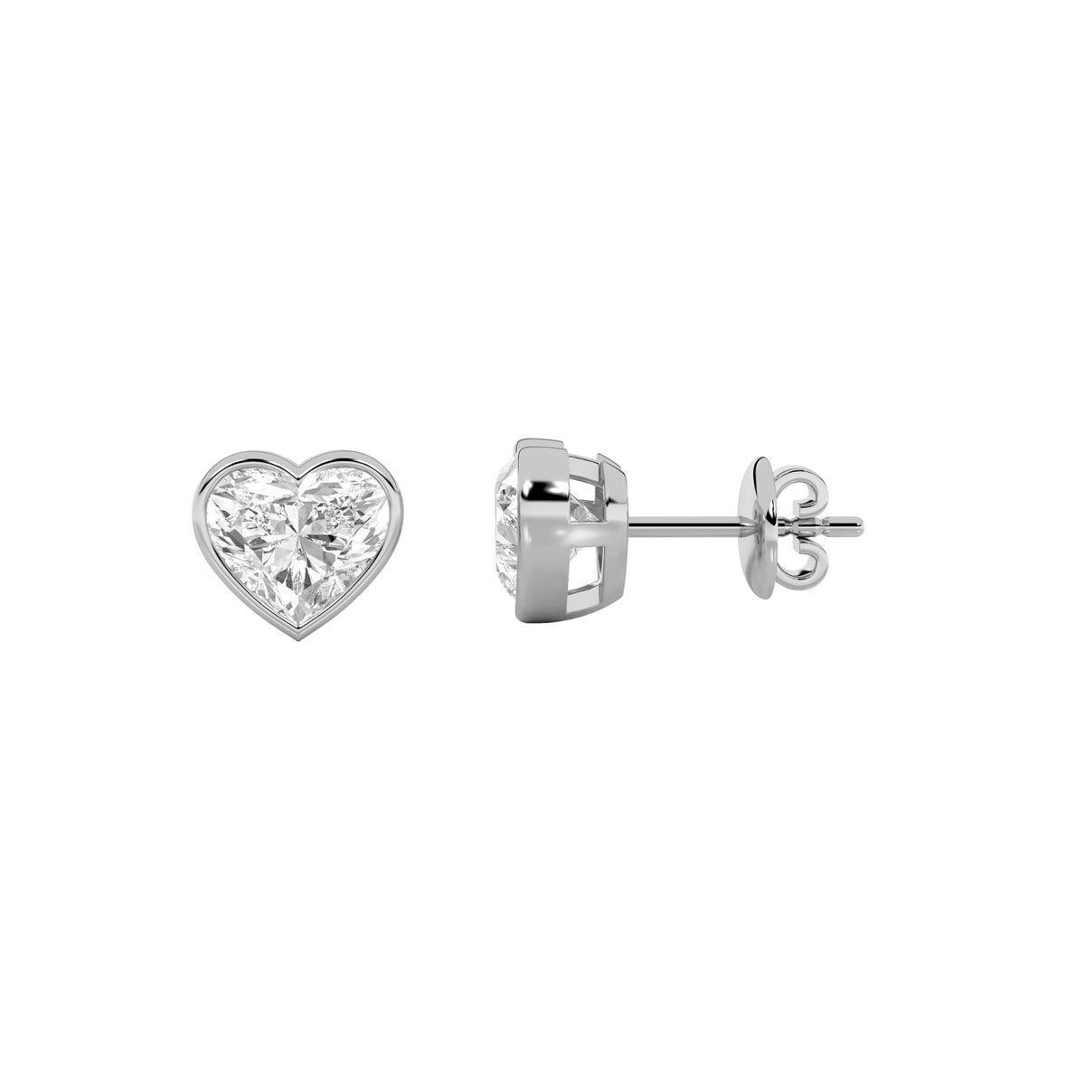 Lab Grown Diamond Bezel Set Stud Earrings