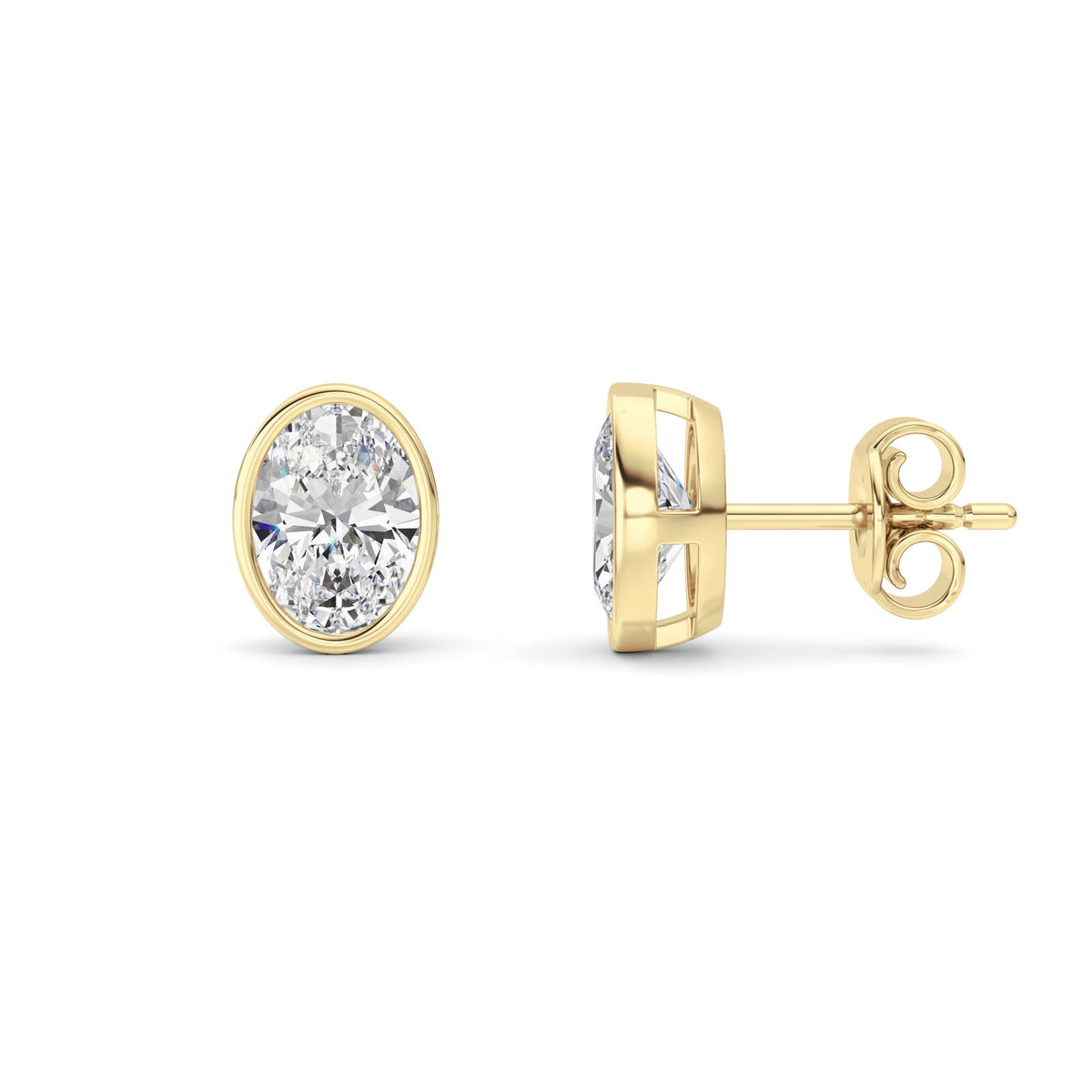 Lab Grown Diamond Bezel Set Stud Earrings