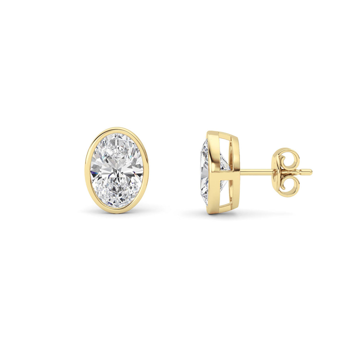 Lab Grown Diamond Bezel Set Stud Earrings