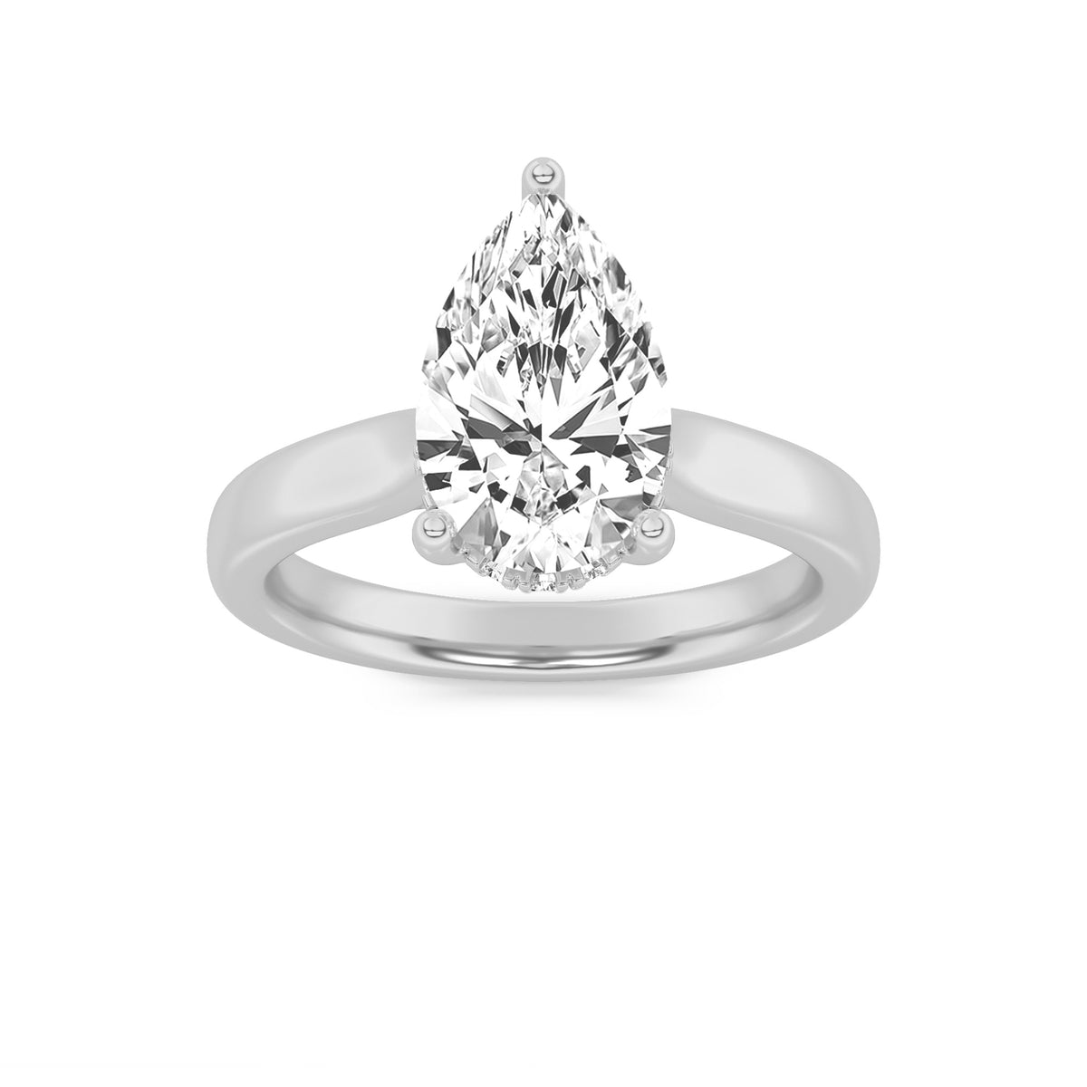 Lab Grown Diamond Classic Cathedral Shank Engagement Ring