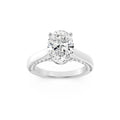 Lab Grown Diamond Accented Bridge Shank Engagement Ring