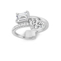 Pear Shaped Lab Grown Diamond Toi et Moi Fashion Ring