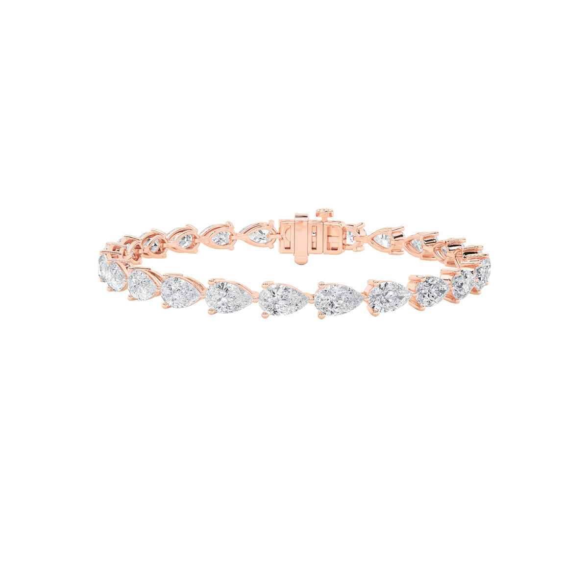 Pear Shaped Lab Grown Diamond Fancy Line Bracelet